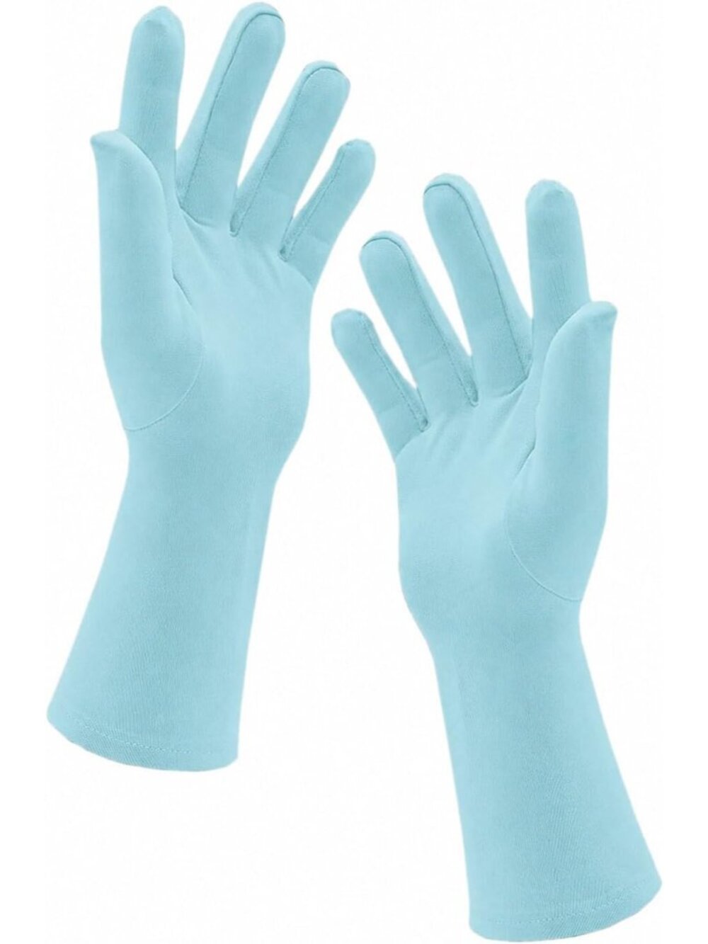 Men's and Women's Baby Blue Stretchy Length Banquet Spandex Short Party Gloves